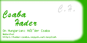 csaba hader business card